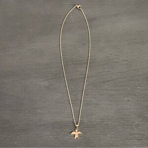 Stainless Steel Gold 1” Angel Guardian 17.5" Necklace Christian Faith Religious